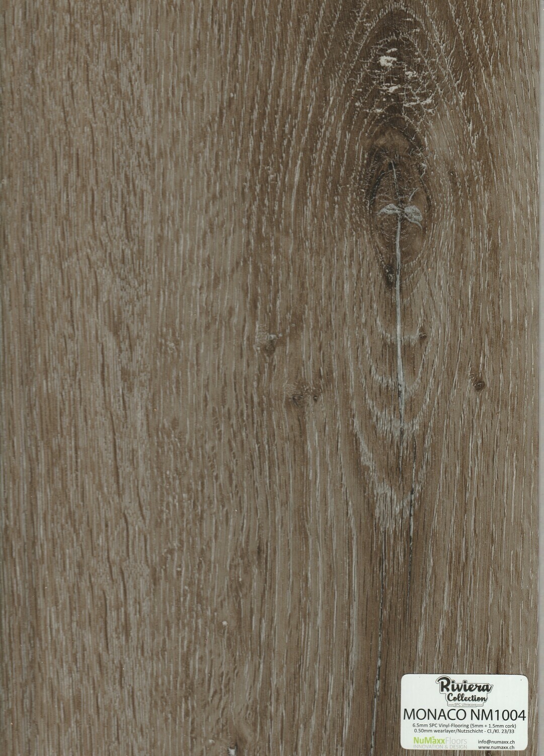 Vinylboden Riviera Collection mit Trittschall 1.5mm pro 1m² Monaco Nm 1004 Stärke 6.5mm x 224mm x 1528mm