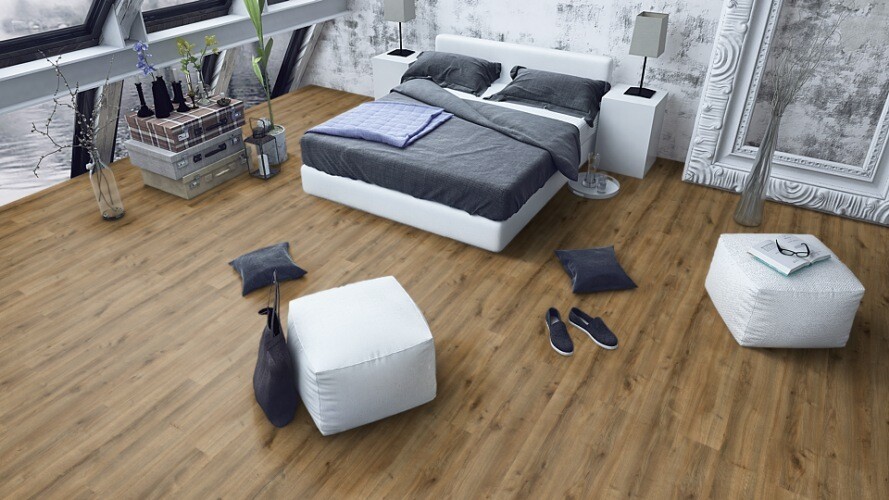 Laminatboden 1m² mit Struktur Dekor Eiche Latte Landhausdiele geh Komfort + Trittschall Stärke 9,5mm x 198 x 1288mm