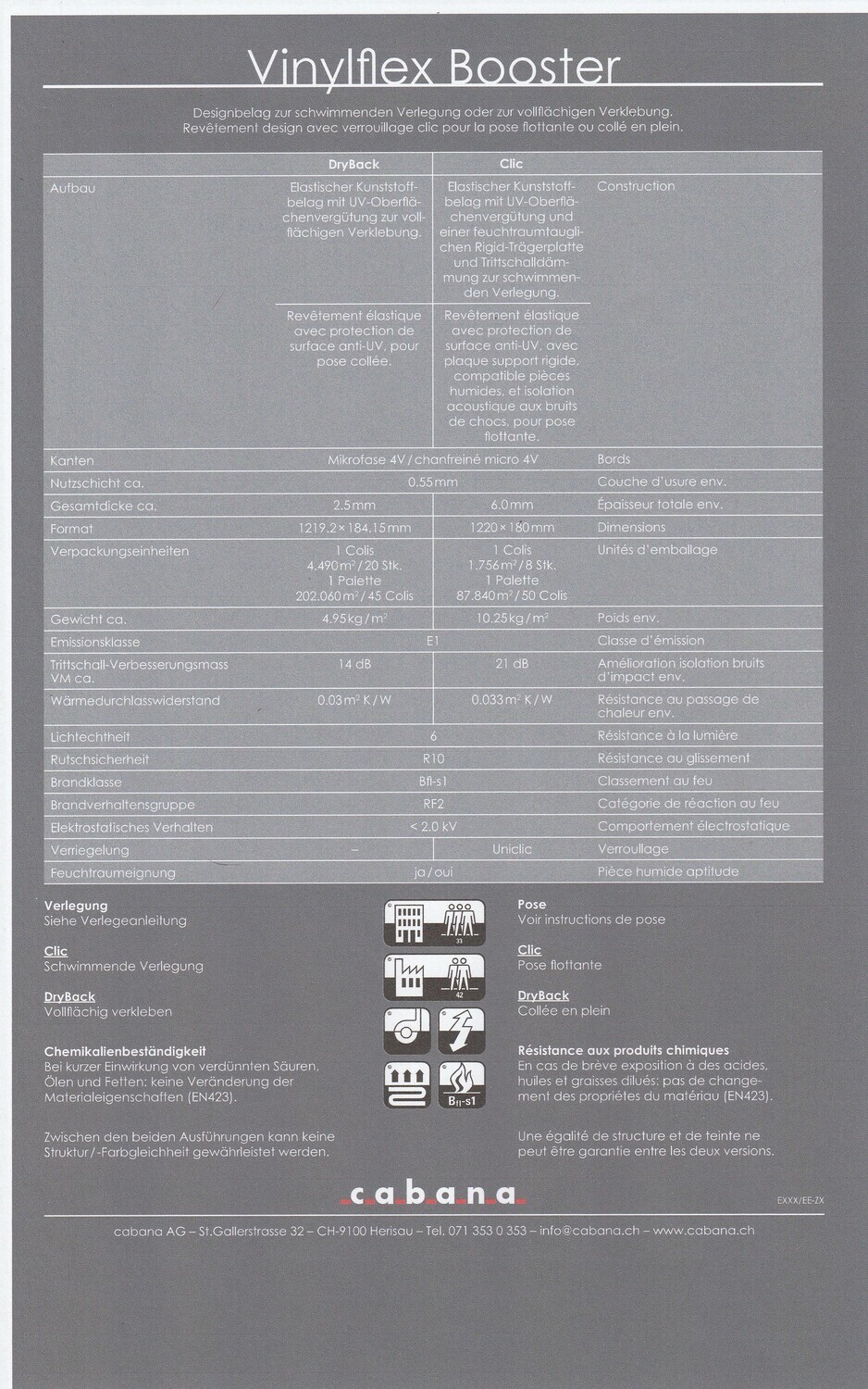 Vinylflex Booster Klick pro 1m² mit Struktur Eiche selecta Klick Stärke 6mm x 180mm x 1220mm