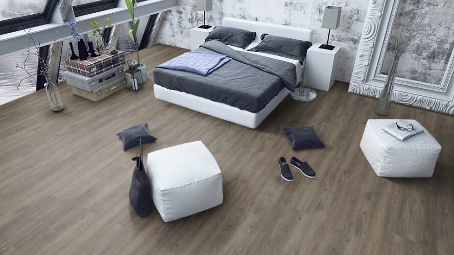 Vinyl Tripoca 2 Wood Klick pro 1m² mit Struktur Eiche antikbraun Stärke 6mm x 222.3mm x 1212.9mm