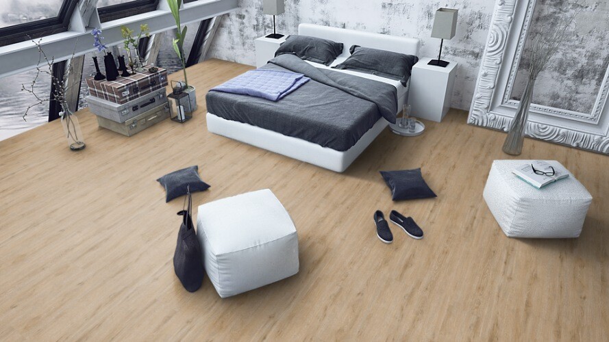 Vinyl Tripoca 2 Wood Klick pro 1m² mit Struktur Eiche lichtbeige Stärke 6mm x 222.3mm x 1212.9mm