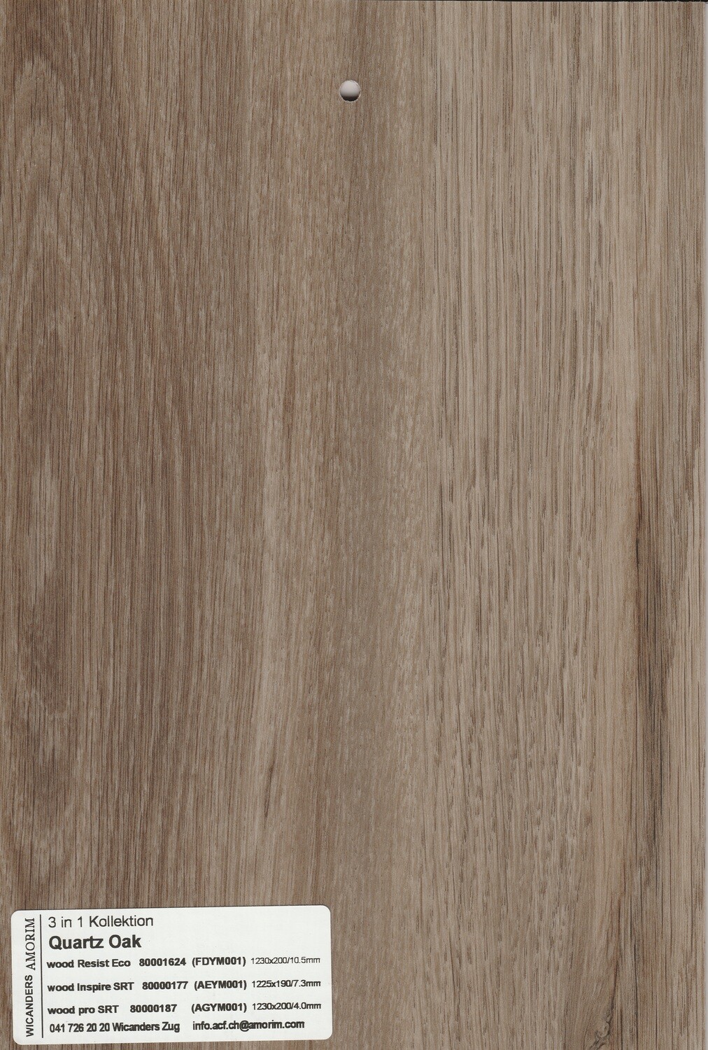 Korkboden Quartz Oak, wood pro SRT pro 1m² Stärke 4mm x 200mm x 1230mm