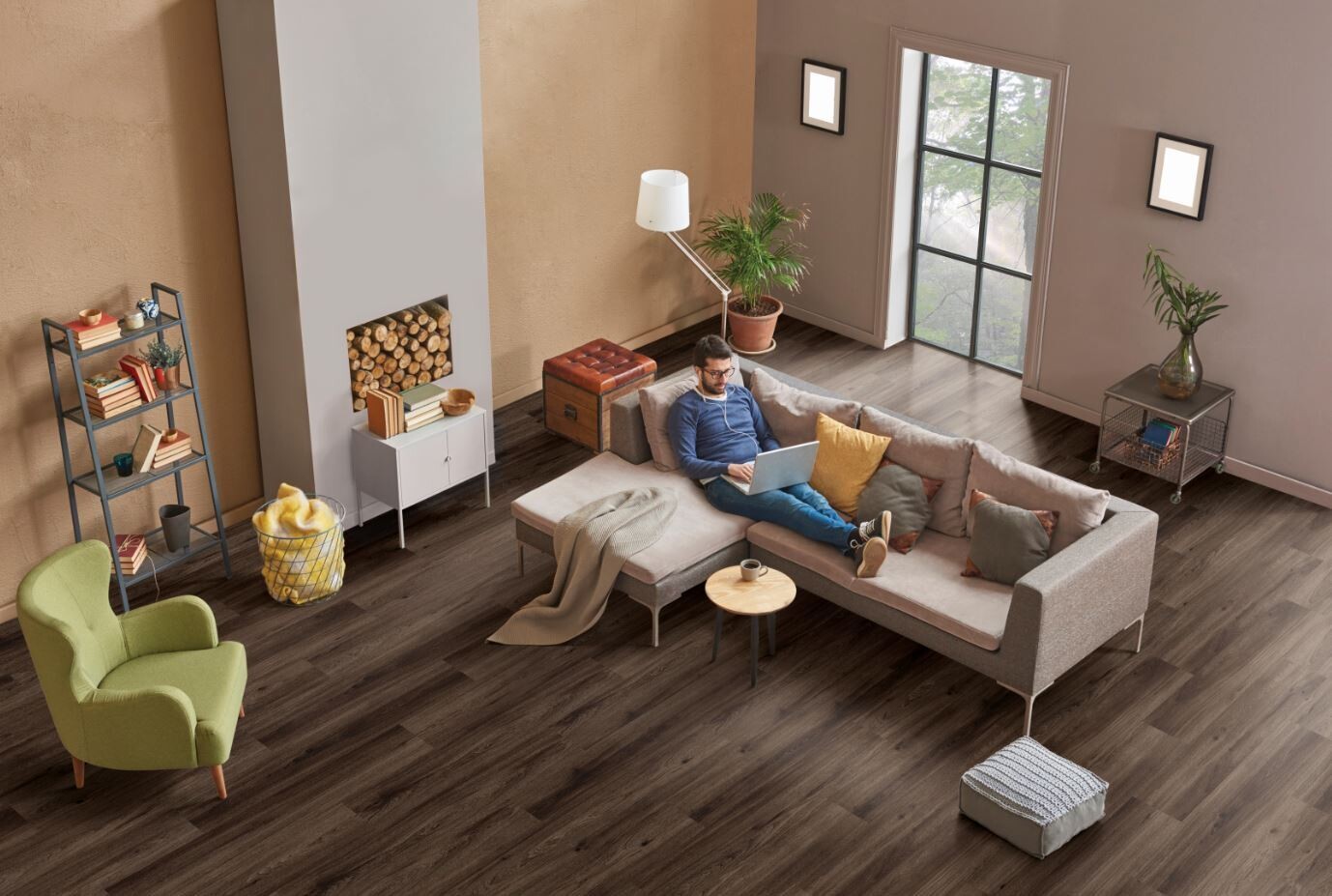 Korkboden Dark Onyx Oak, wood pro SRT pro 1m² Stärke 4mm x 200mm x 1230mm