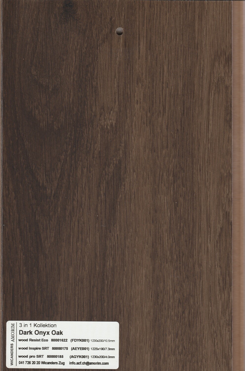 Korkboden Dark Onyx Oak, wood pro SRT pro 1m² Stärke 4mm x 200mm x 1230mm