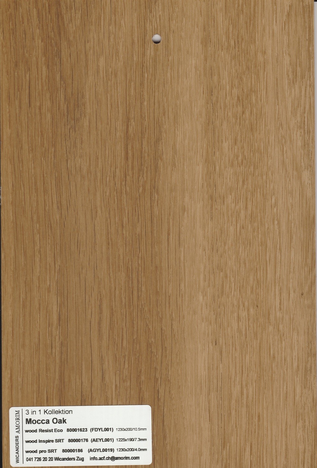 Korkboden Mocca Oak, wood pro SRT pro 1m² Stärke 4mm x 200mm x 1230mm