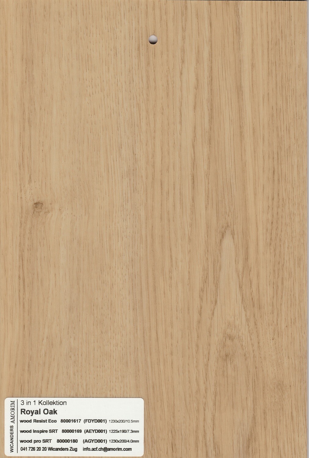 Korkboden Royal Oak, wood pro SRT pro 1m² Stärke 4mm x 200mm x 1230mm