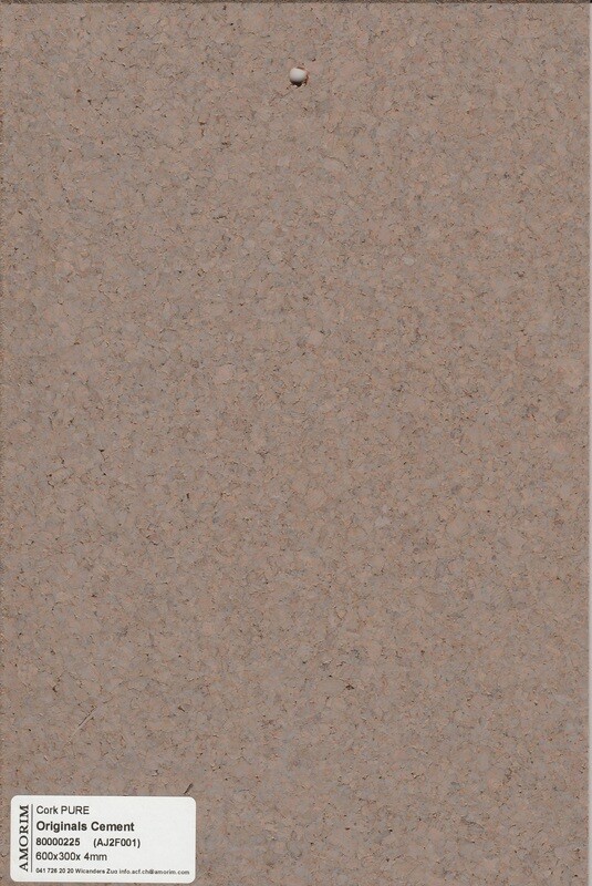 Korkboden Originals Cement, Cork Pure pro 1m² Stärke 4mm x 300mm x 600mm
