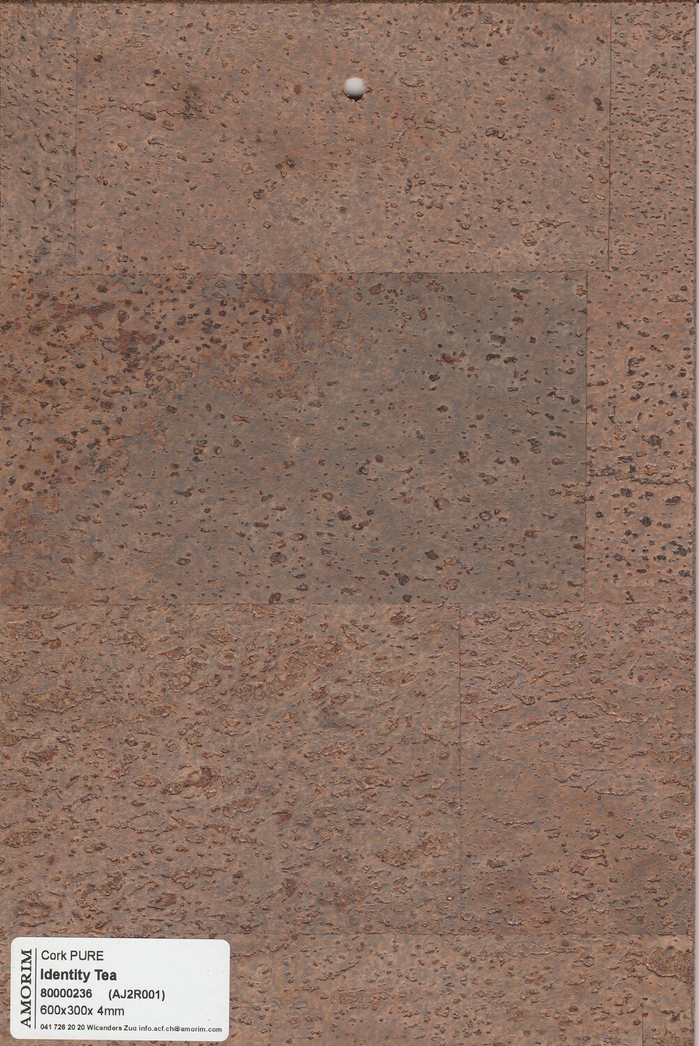 Korkboden Identity Tea, Cork Pure pro 1m² Stärke 4mm x 300mm x 600mm