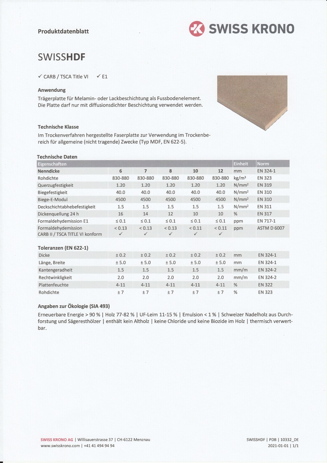Laminatboden 1m² Gold Oak Aqua Stop, Stärke 12mm x 193mm x 1380mm