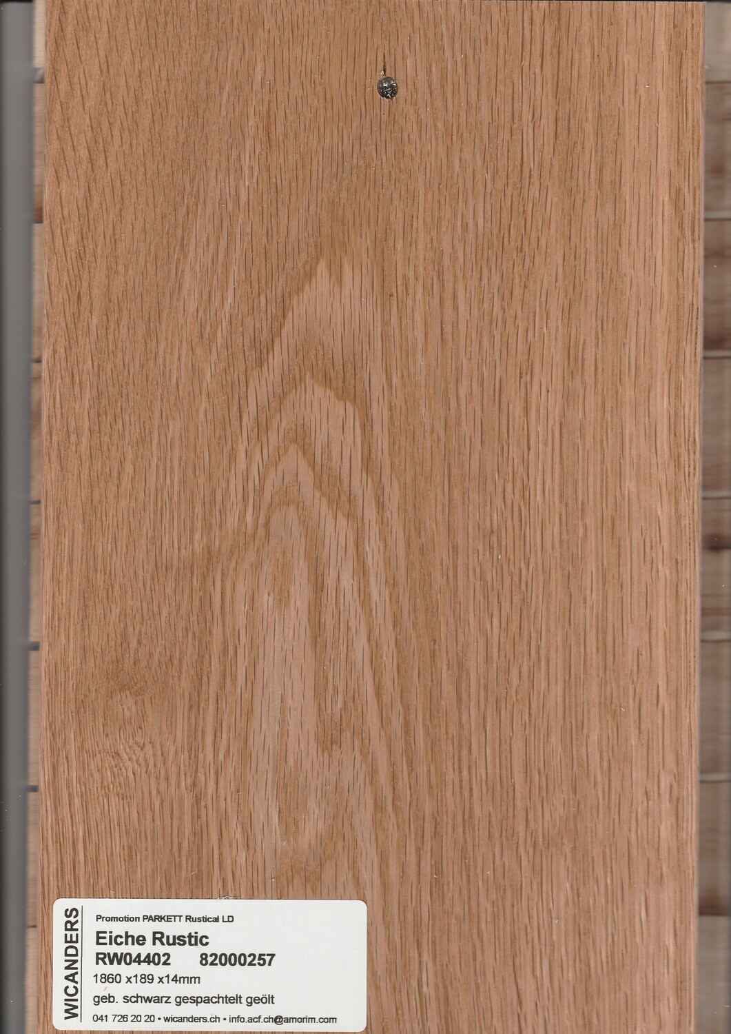 Eiche Rustikal 1-Stab, gebürstet schwarz gekittet natur geölt pro 1m² Stärke 14mm x 189mm x 1860mm Nutzschicht 2.5mm