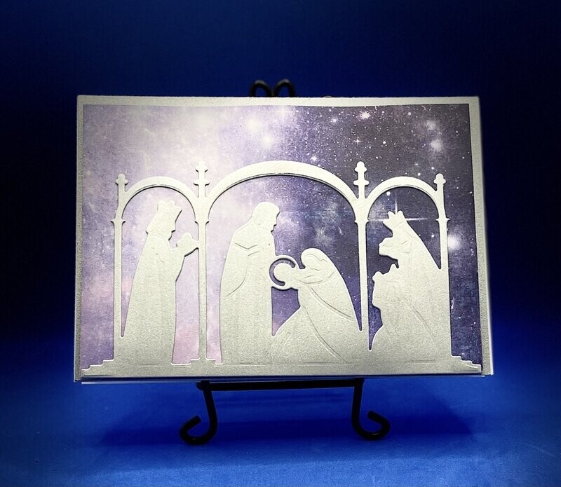 Nativity- Silver & Purple Nativity- Silver & Purple