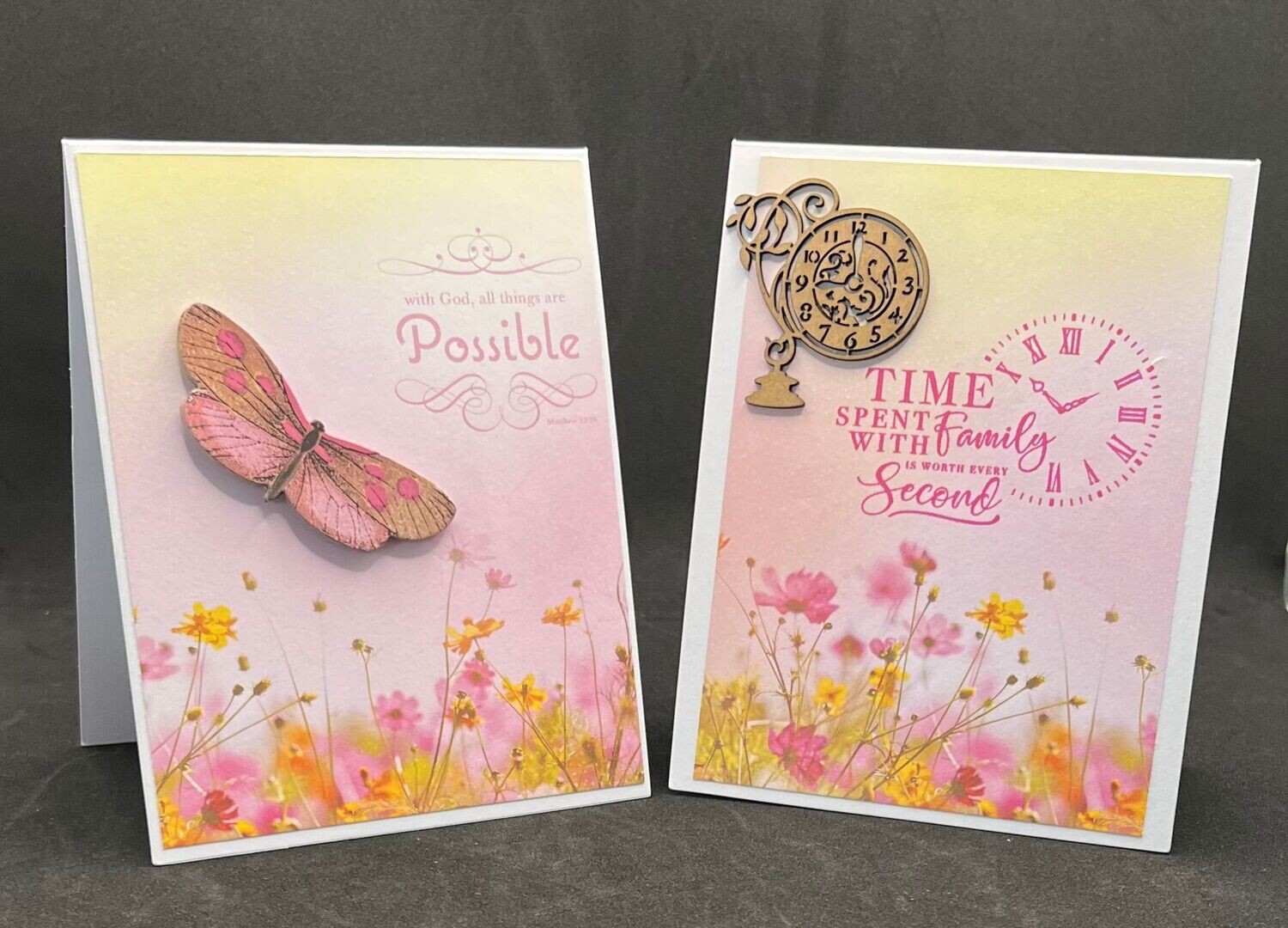 Pink Wild Flowers 2 pc Set Notecard Pink Wild Flowers 2 pc Set Notecard