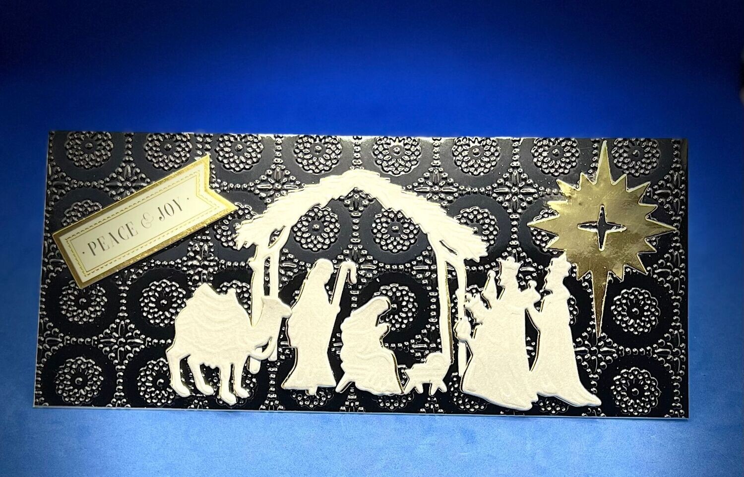 White/ Gold Nativity- Black Background