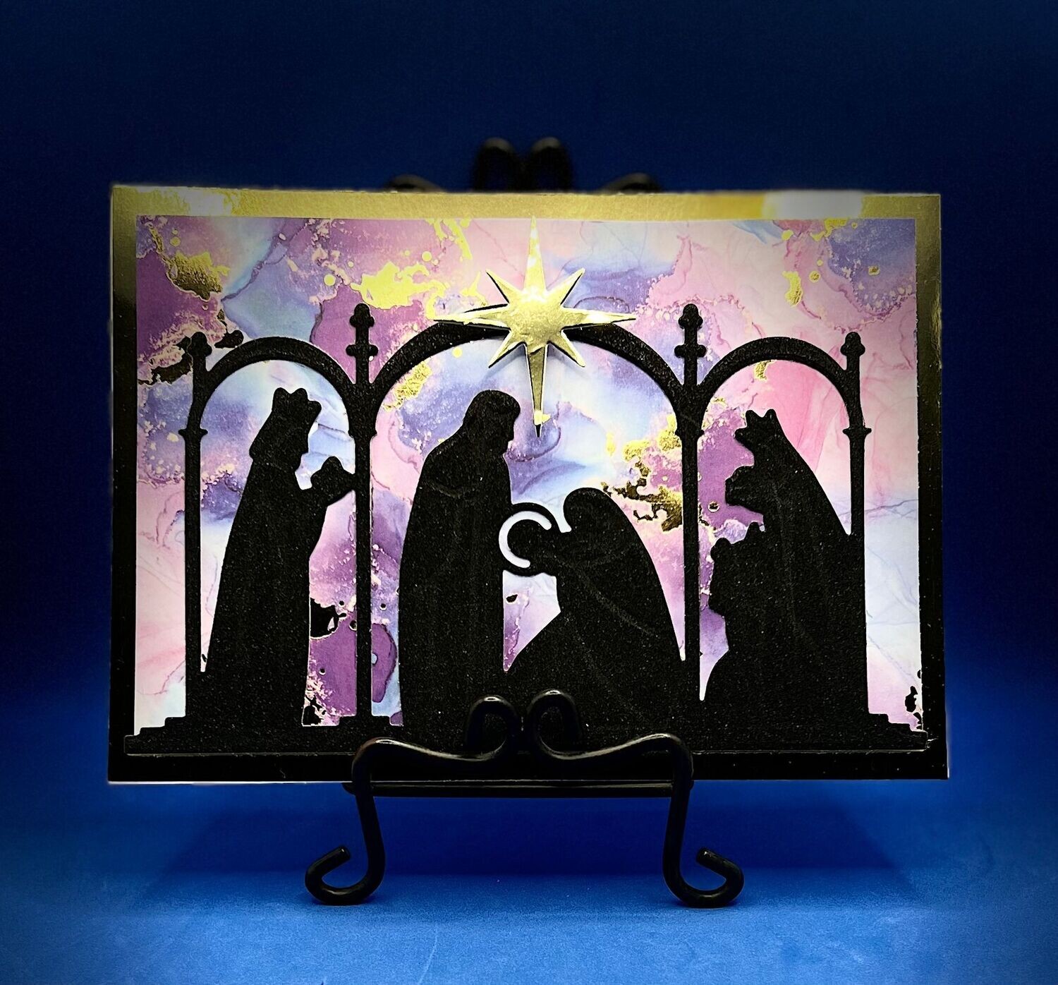 Black Nativity- Lilac & Blue Background Black Nativity- Lilac & Blue Background