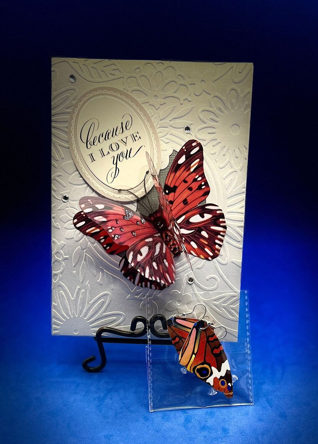 Set Set " Because I love You " Card & Earrings