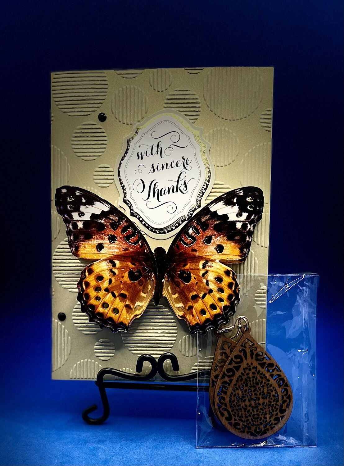 Set - "With Sincere Thanks " Card & Earrings
