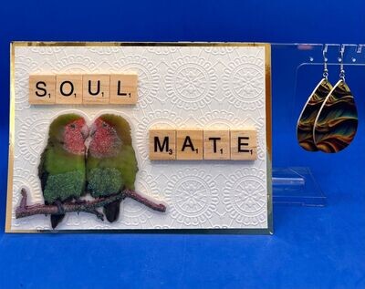 Set - Set - "Soul Mate" Card & Earrings