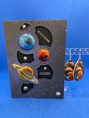Set - Set - "Shoot For the Moon " Card & Earrings