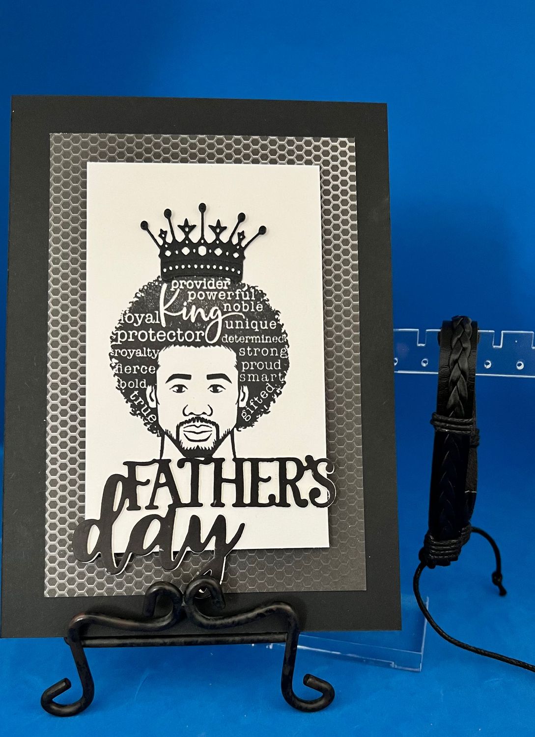 Set - Set - "Father's Day Afro King" Card & Bracelet