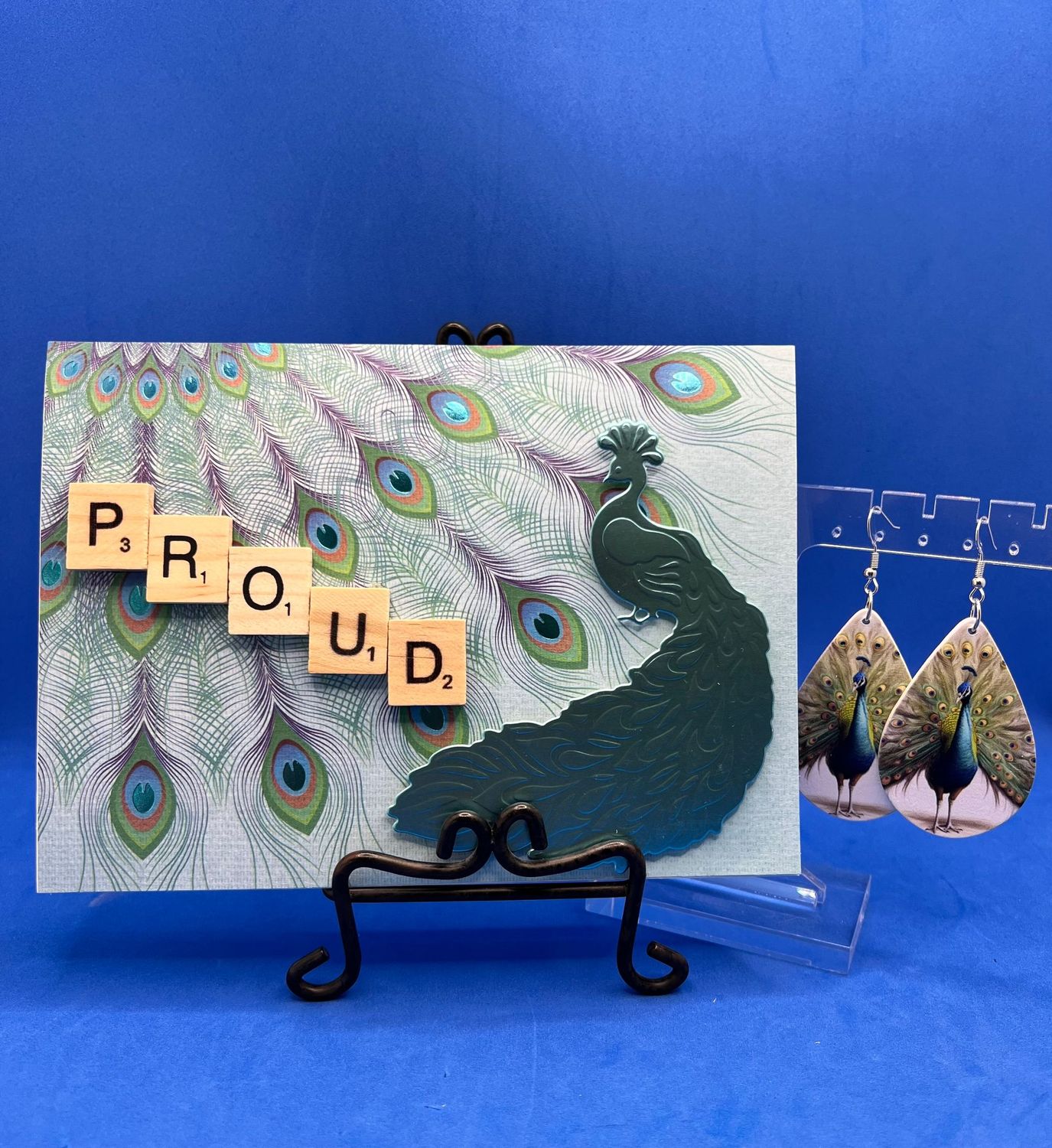 Set - Set - "Proud Peacock & Earrings