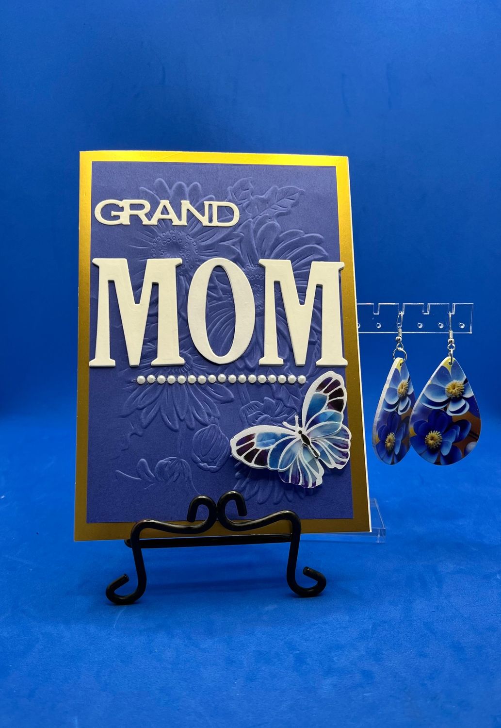 Set - Set - "Grand Mom " Card & Earrings