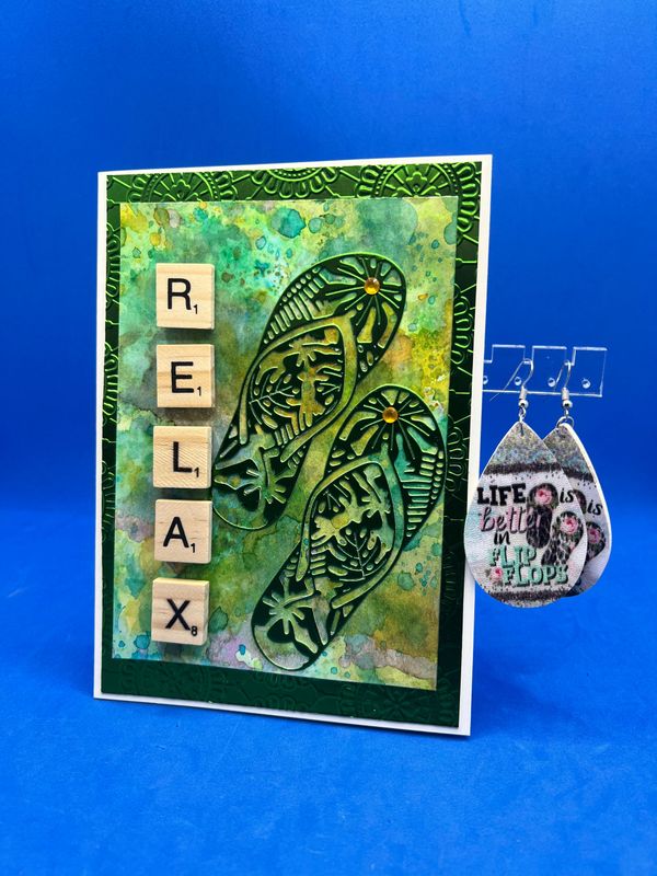 Set - Set - "Relax with Flipflops" Card & Earrings