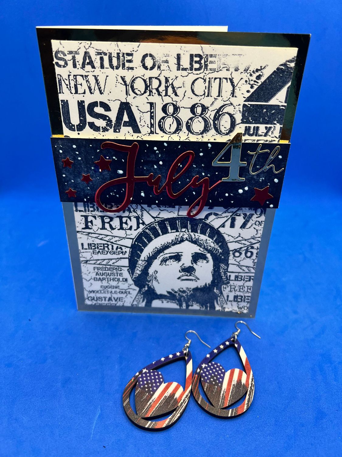 Set - Set - "July 4th" Card & Earrings