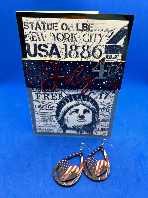 Set - Set - "July 4th" Card & Earrings