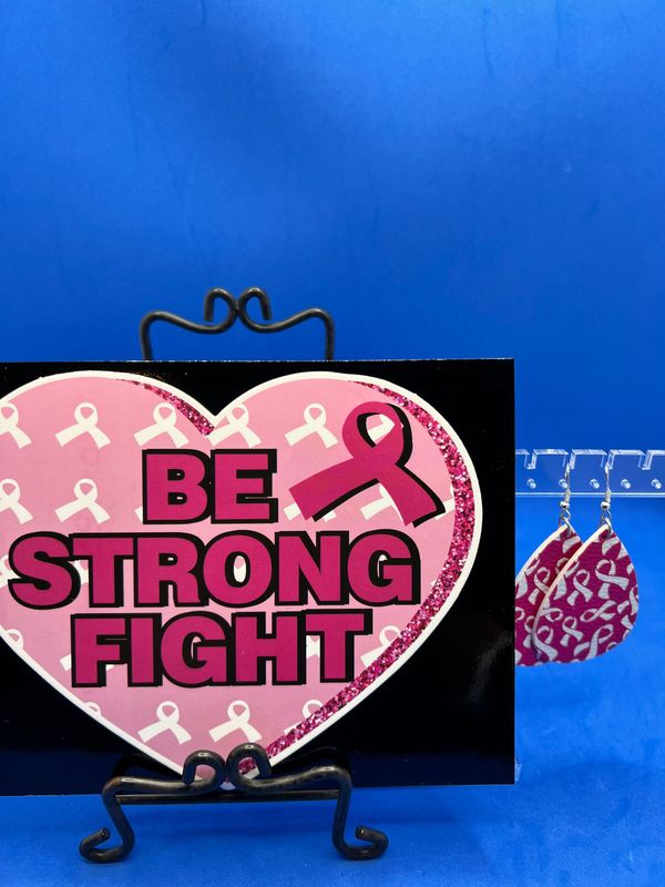 Set - Set - "Be Strong Fight" Card & Earrings