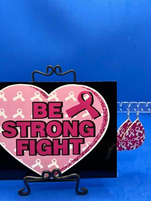 Set - Set - "Be Strong Fight" Card & Earrings