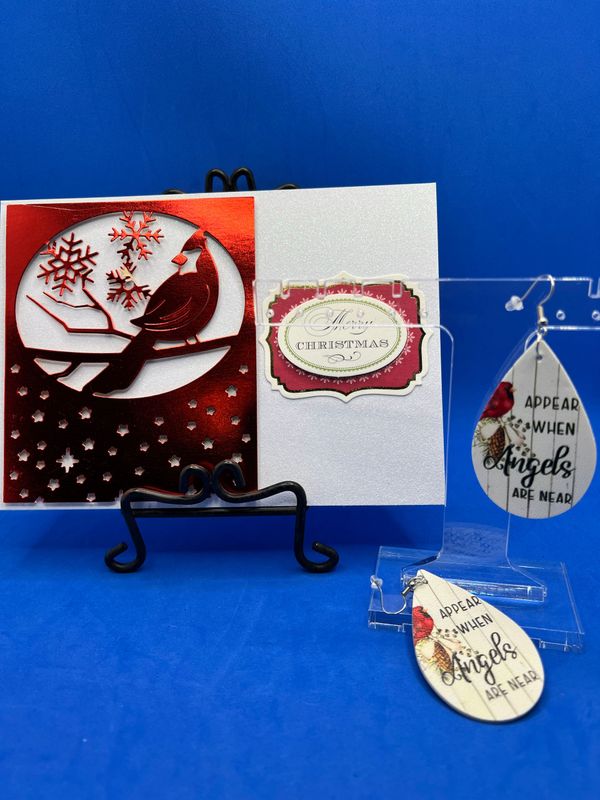 Set - Set - "Cardinals Appear When Angels Are Near" Card & Earrings