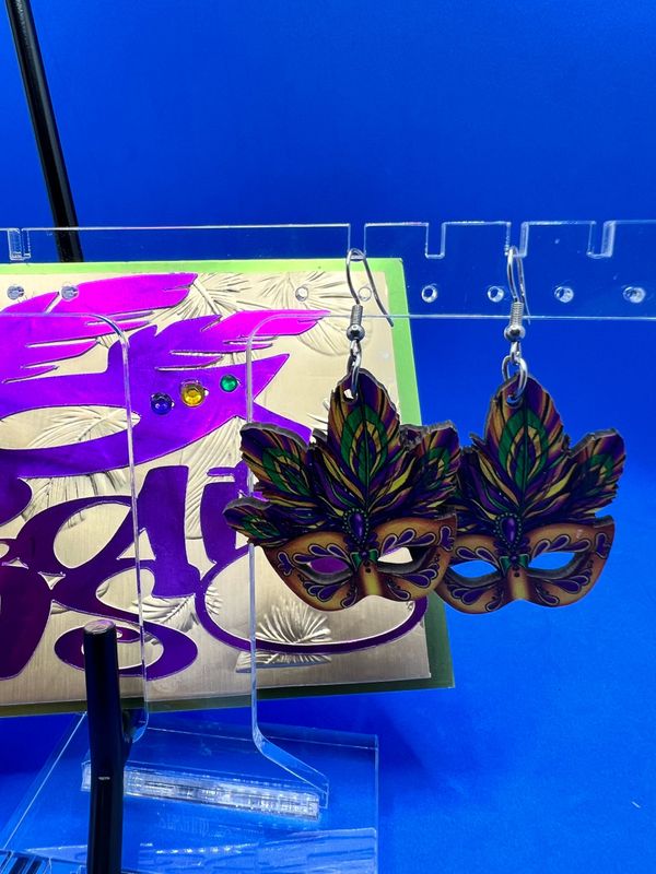 Set - Set - "Mardi Gras" Card & Earrings
