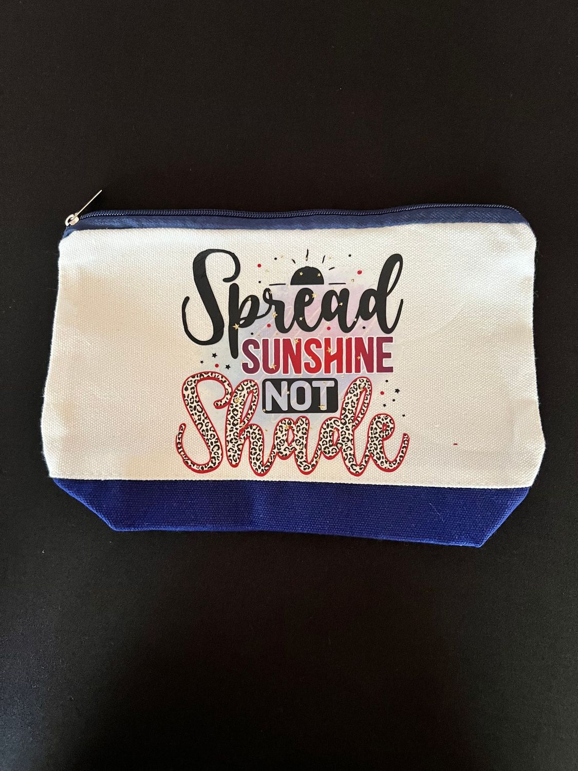 Cosmetic Bag: Spread Sunshide Not Shade Royal Blue Base Cosmetic Bag: Spread Sunshide Not Shade Royal Blue Base