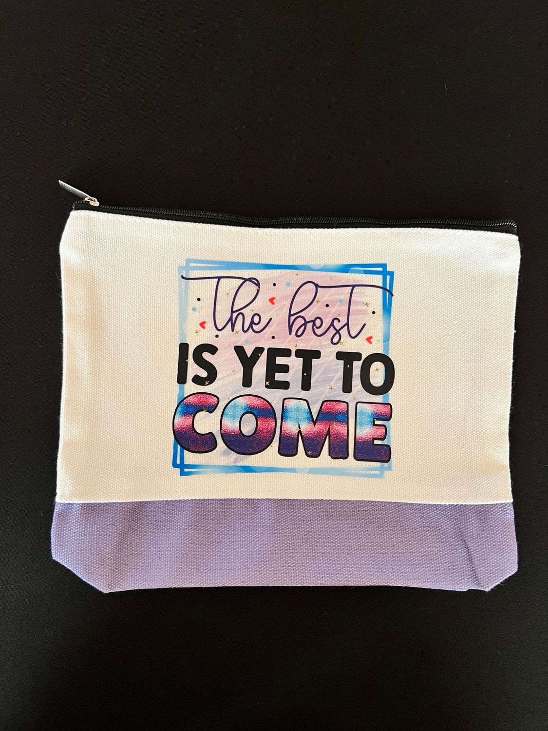 Cosmetic Bag: The Best is Yet To Come Purple Base Cosmetic Bag: The Best is Yet To Come Purple Base