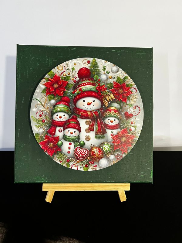 3-D Canvas Art 3-D Canvas Art "Snow Family- Green"