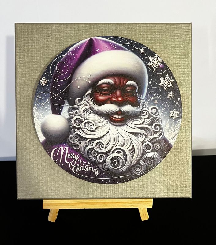 3-D Canvas Art 3-D Canvas Art "Santa Purple/Silver"