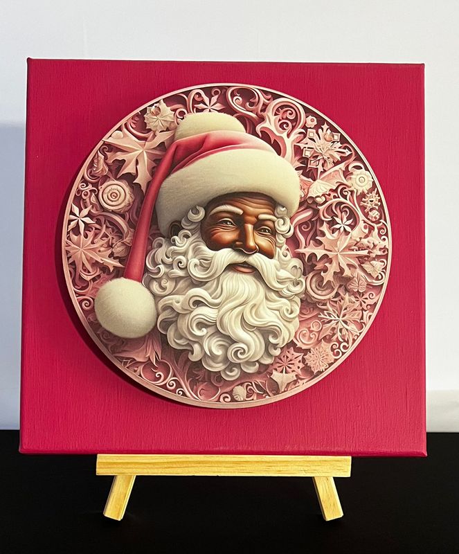 3-D Canvas Art 3-D Canvas Art "Santa Pink"
