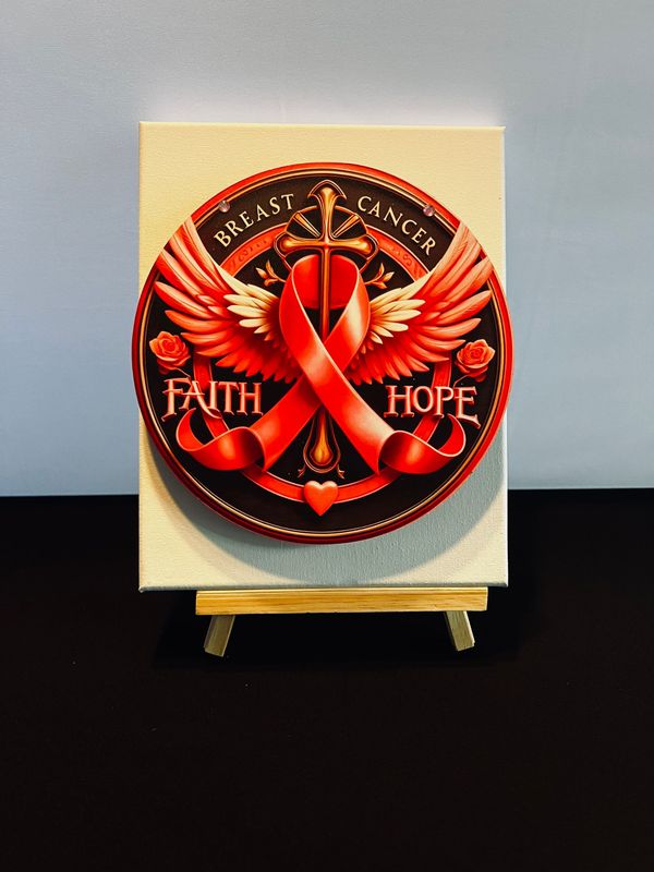 3-D Canvas Art 3-D Canvas Art "Breast Cancer Faith & Hope"