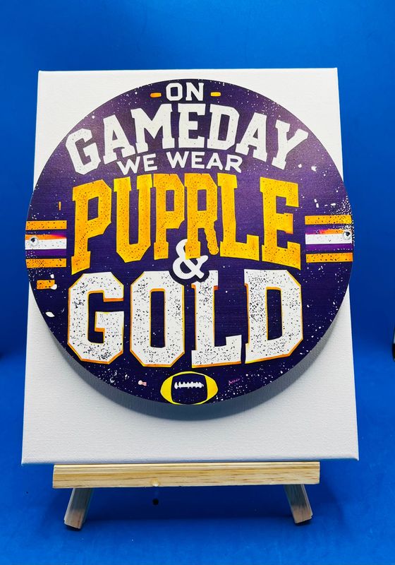 3-D Canvas Art 3-D Canvas Art "Sports- Purple & Gold"
