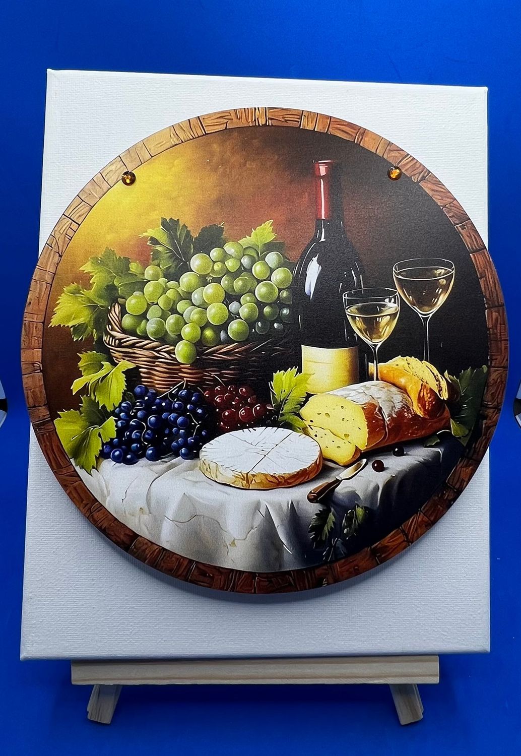 3-D Canvas Art "Wine & Cheese"