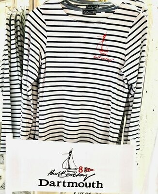 Breton Top with red embroidered yacht