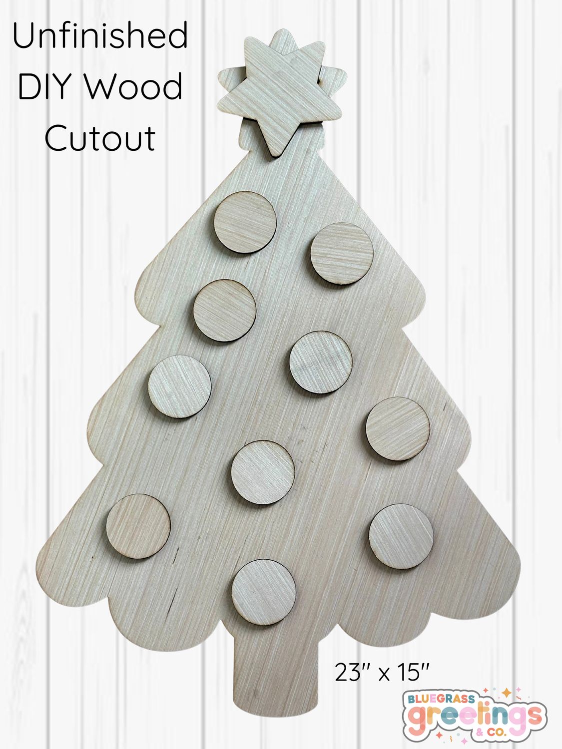 Cut Out Store DIY Christmas Tree wood cutout - Store - Bluegrass Greetings & Co.