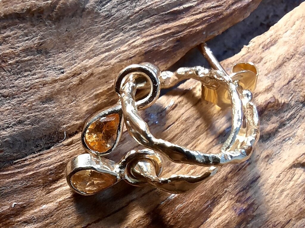 Creolen mit Mandaringranat