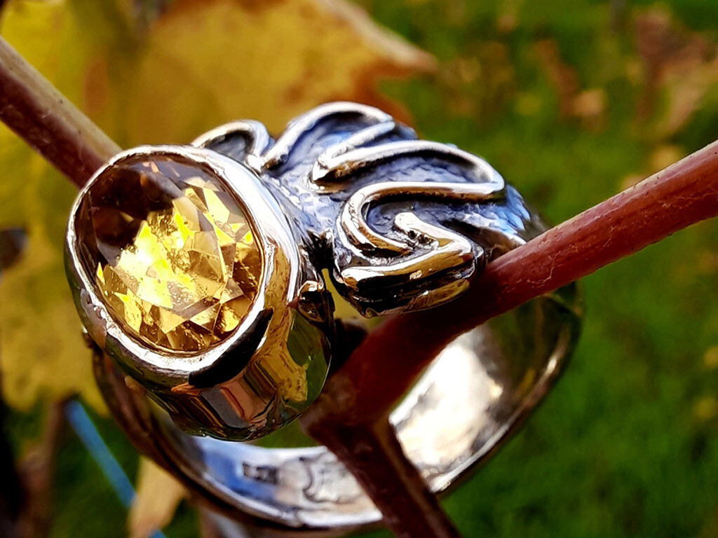♏ Sternzeichenring Skorpion mit Citrin