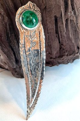 Lesezeichen mit Malachit