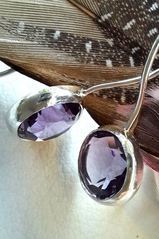 Ohrhaken mit Amethyst