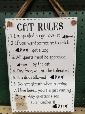 Cat Rules Sign