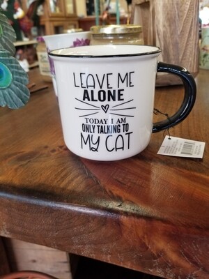 Mug- Leave Me Alone, Today I'm Only Talking to my Cat