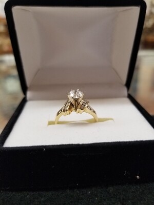 14k yellow gold/diamond ring (size 6) #7136