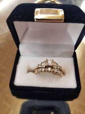 14k gold diamond set (size 5 1/2) #7195
